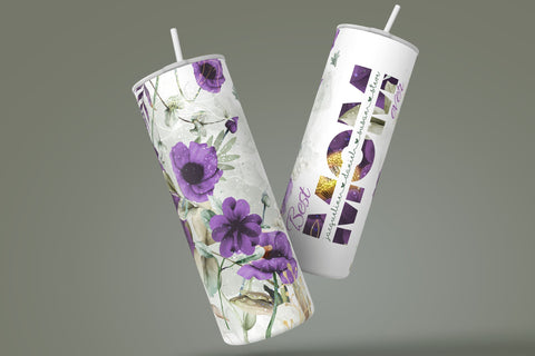 Mother's Day Tumbler Wrap PNG, Add Kids Names, Purple Floral Tumbler, Seamless Sublimation Designs Downloads, 20 oz Skinny Tumbler Design Sublimation Syre Digital Creations 