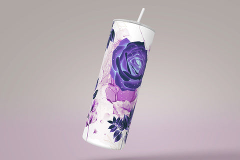 Mother's Day Tumbler Wrap PNG, Add Kids Names, Purple Floral Tumbler, Seamless Sublimation Designs Downloads, 20 oz Skinny Tumbler Design Sublimation Syre Digital Creations 