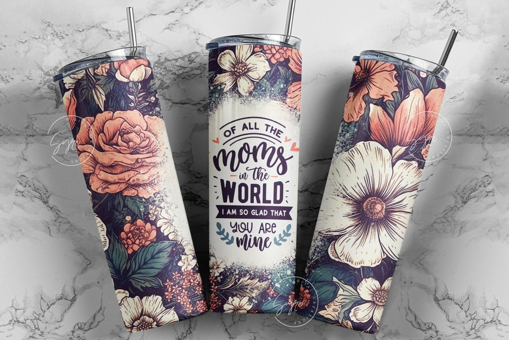Retro Floral Mama Seamless 20oz Sublimation Tumbler, Mothers Day