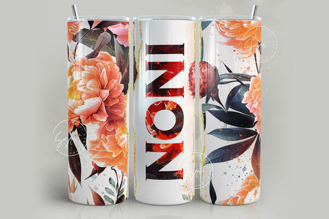 Mother's Day Tumbler Wrap, Set of 25, Floral Design, Summer Flowers, Add Your Kids Names, 20 oz Skinny Tumbler Design Wrap, Sublimation Wrap Sublimation Syre Digital Creations 
