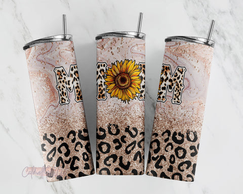 Mother's Day tumbler wrap, Sunflower Mom Tumbler Png, Mom Tumbler Png, Sublimation Designs, Mother Png, Digital Download 20oz Skinny Sublimation CaldwellArt 