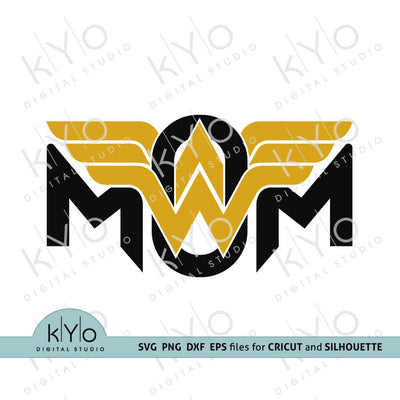 Mothers day Wonder Woman Mom Svg Png Dxf Eps Files SVG kYo Digital Studio 