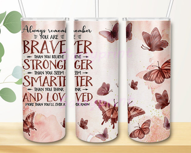 Motivation Words Of Aspiration 20oz Skinny Tumbler Png, Self Love, Motivation Inspirational, Positive Quotes, Gift For Mother's Day Png, Butterfly Tumbler Png Sublimation sassyprint 