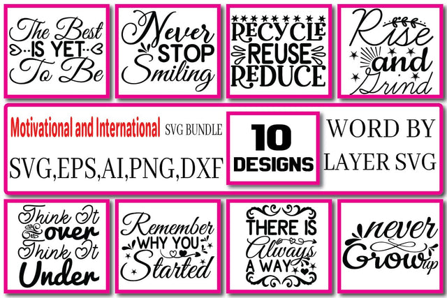 Motivational and International SVG Bundle Vol. 2 SVG Craftlabsvg24 