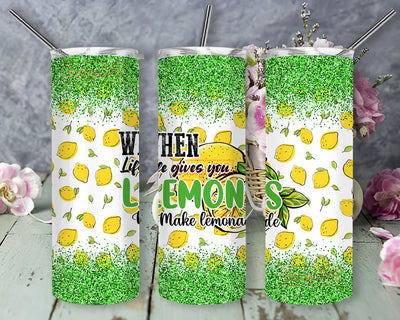 Motivational Design, Glitter Lemonade 20oz Wrap, Inspirational 20oz tumbler Wrap, 20oz Skinny Tumbler Design, Digital download File,Lemonade Sublimation DesignSVG 