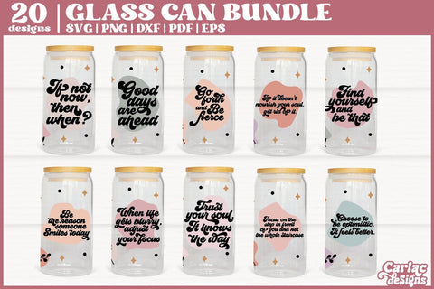 Motivational Glass Can Wrap SVG Bundle | Vol 2 SVG Carla C Designs 