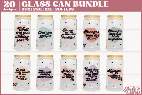 Motivational Glass Can Wrap SVG Bundle | Vol 2 SVG Carla C Designs 
