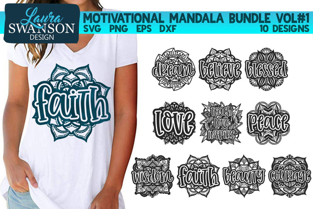 Motivational Mandala SVG Bundle Vol. 1 SVG Laura Swanson Design 
