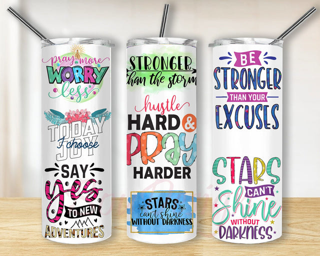 Motivational Quote 20oz Skinny Tumbler, Positive Quote Tumbler Png, Inspirational Quotes Design Tumbler With Lid And Straw, Digital Download Sublimation BouDesign 