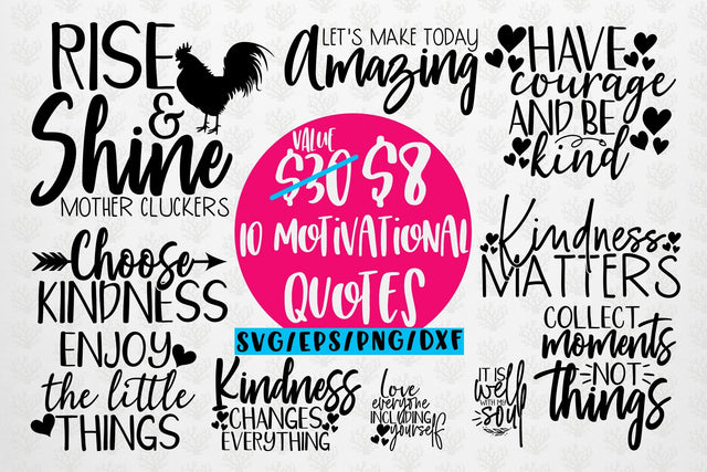Motivational Quote Bundle – SVG EPS DXF PNG SVG CoralCutsSVG 