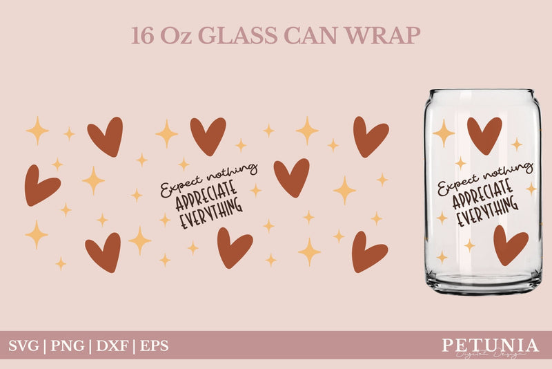 Motivational Quote Design | Motivational Glass Can Wrap SVG SVG Petunia Digital Design 