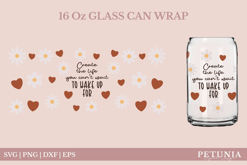 Motivational Quote Design | Motivational Glass Can Wrap SVG SVG Petunia Digital Design 