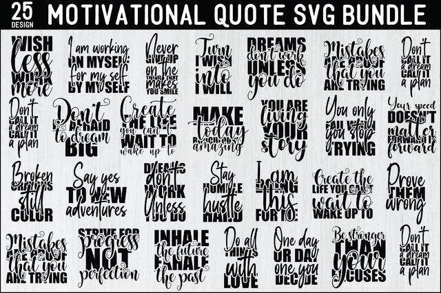 Motivational Quote Svg Bundle SVG Creativeart88 