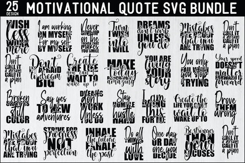 Motivational Quote Svg Bundle SVG Creativeart88 