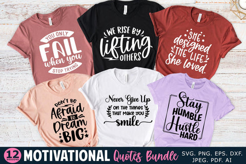 Motivational Quotes Bundle - 12 Inspirational SVG Cut Files SVG Shine Green Art 