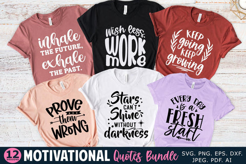 Motivational Quotes Bundle - 12 Inspirational SVG Cut Files SVG Shine Green Art 