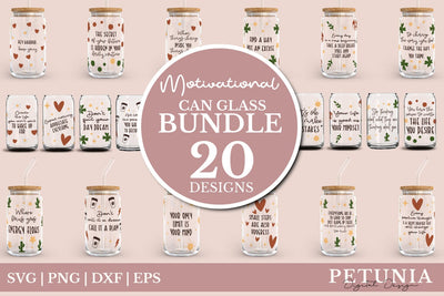 Motivational Quotes SVG | 16oz Libbey glass Can Wrap Bundle SVG Petunia Digital Design 