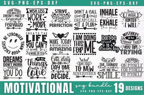 Motivational Quotes Svg Bundle SVG DESIGNISTIC 
