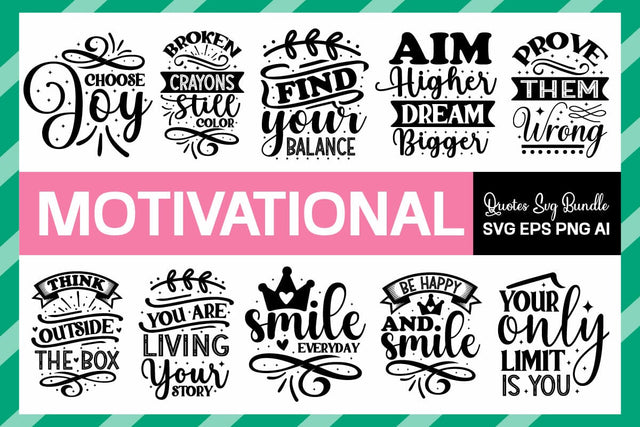 Motivational Quotes Svg Bundle SVG designmaster24 