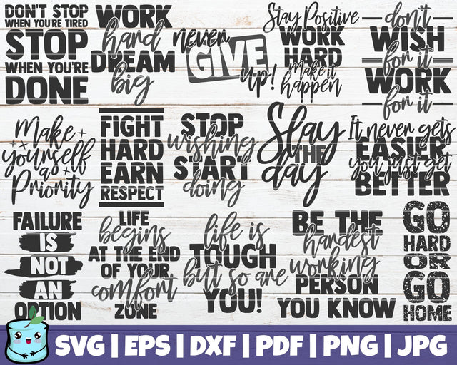 Motivational Quotes SVG Bundle SVG MintyMarshmallows 