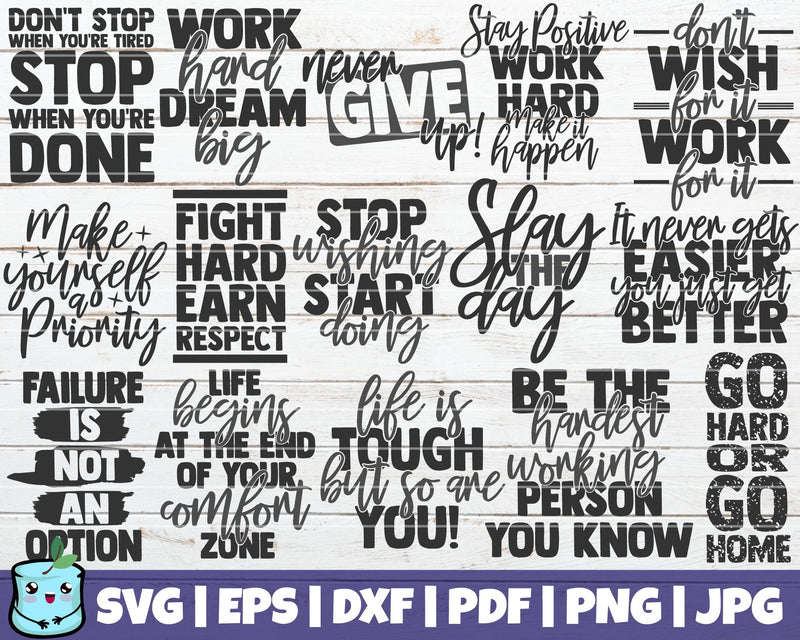 Motivational Quotes SVG Bundle SVG MintyMarshmallows 