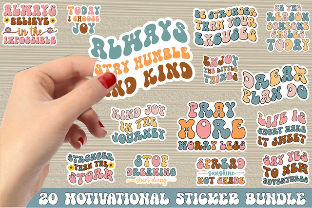 Motivational Retro Sticker Bundle SVG Rupkotha 