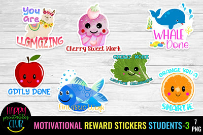 Motivational Reward Stickers for Students 3- Digital Reward Stickers SVG Happy Printables Club 