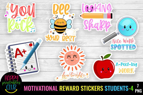 Motivational Reward Stickers for Students 4- Digital Reward Stickers SVG Happy Printables Club 