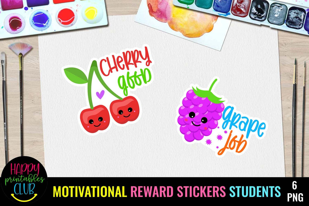 Motivational Reward Stickers for Students- Digital Stickers - So Fontsy