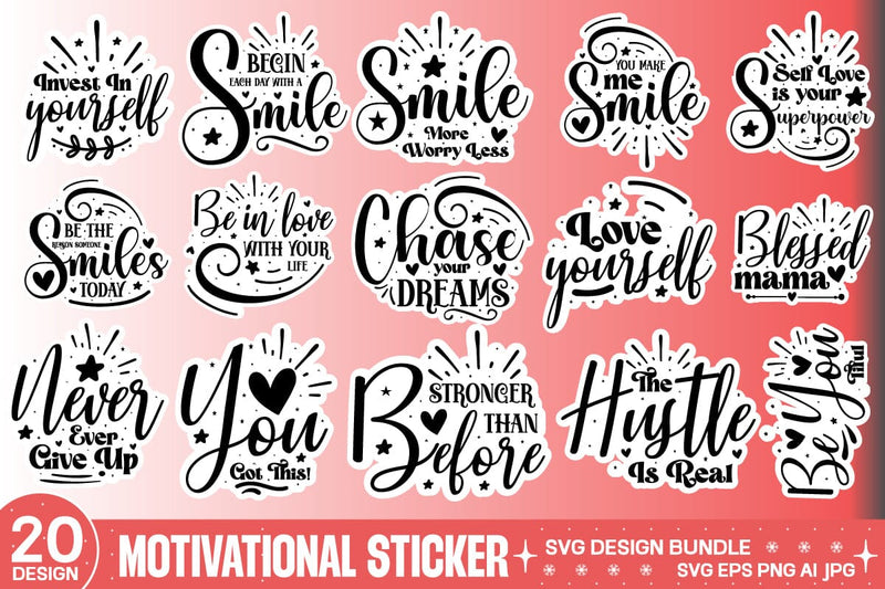 Motivational Sticker Svg Bundle SVG designmaster24 