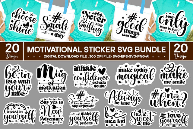 Motivational Sticker Svg Bundle SVG designmaster24 