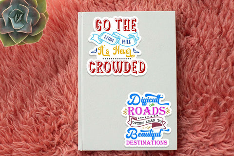 Motivational Stickers Bundle I Inspirational PNG Stickers Sublimation Happy Printables Club 