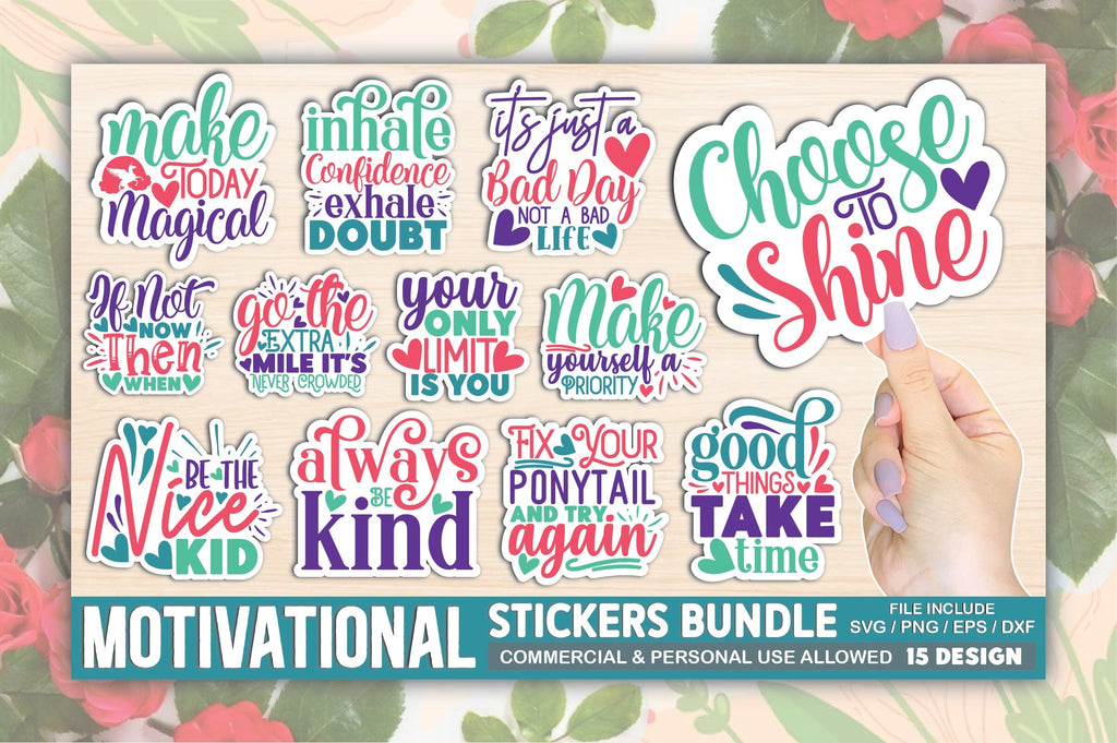 Ariyan Sticker Motivational Stickers Bundle - So Fontsy