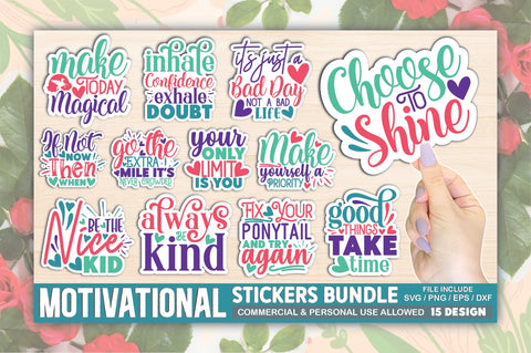 Motivational Stickers Bundle SVG Ariyan 