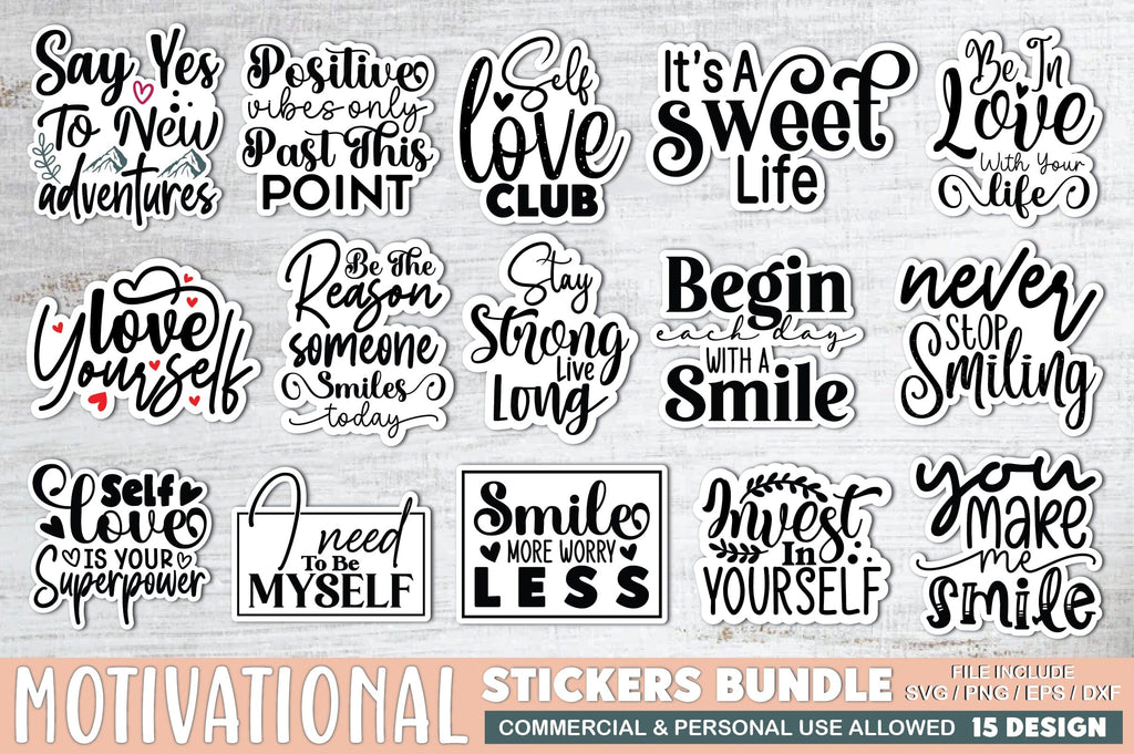 Ariyan Sticker Motivational Stickers Bundle - So Fontsy