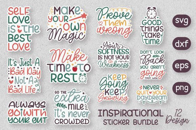 Motivational Stickers bundle,Printable Stickers SVG md faruk hossain 