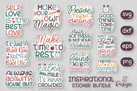 Motivational Stickers bundle,Printable Stickers SVG md faruk hossain 