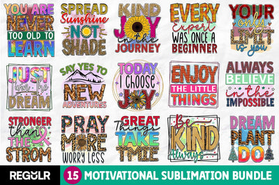 Motivational Sublimation Bundle SVG Regulrcrative 
