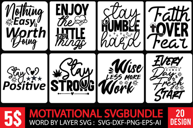 Motivational SVG Bundle ,Inspirational SVG Bundle , Motivational SVG Bundle Quotes SVG BlackCatsMedia 