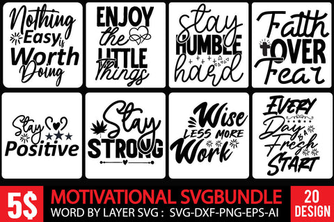 Motivational SVG Bundle ,Inspirational SVG Bundle , Motivational SVG Bundle Quotes SVG BlackCatsMedia 