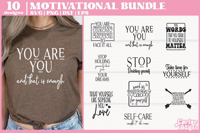 Motivational Svg Bundle | Inspirational Svg Bundle SVG Carla C Designs 