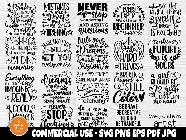 Motivational SVG Bundle, Inspirational Svg Quotes SVG TonisArtStudio 