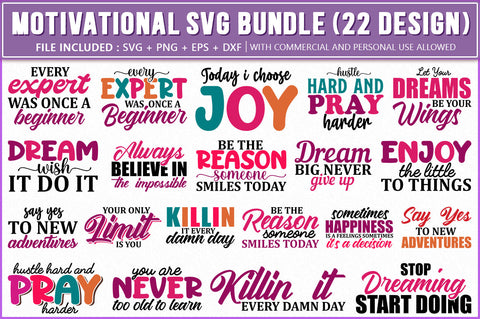 Motivational SVG Bundle, Inspirational SVG SVG Shetara Begum 