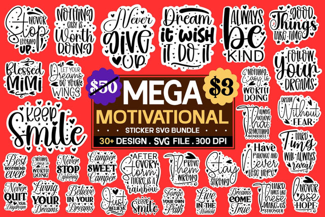 Motivational Svg Bundle , Motivational Sticker Svg Bundle SVG designmaster24 