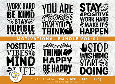 Motivational SVG Bundle, Positive Thinking Svg, Motivational Saying Svg, Inspirational Quotes, Motivational Cutting File SVG ETC Craft 