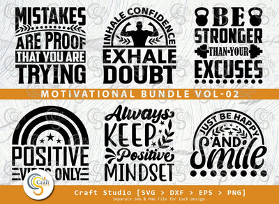 Motivational SVG Bundle, Positive Thinking Svg, Motivational Saying Svg, Inspirational Quotes, Motivational Cutting File SVG ETC Craft 