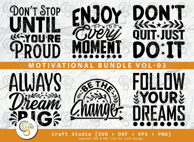 Motivational SVG Bundle, Positive Thinking Svg, Motivational Saying Svg, Inspirational Quotes, Motivational Cutting File SVG ETC Craft 