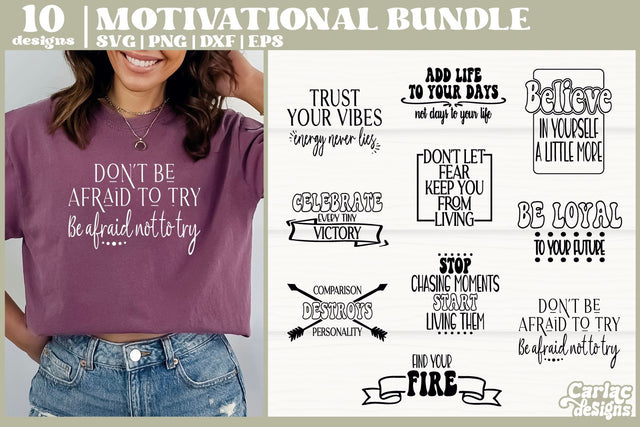 Motivational SVG Bundle | Positivity SVG Bundle SVG Carla C Designs 