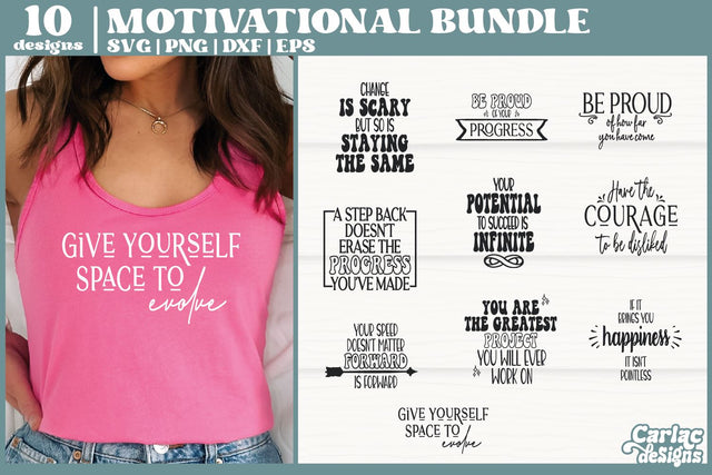 Motivational SVG Bundle | Positivity SVG Bundle SVG Carla C Designs 