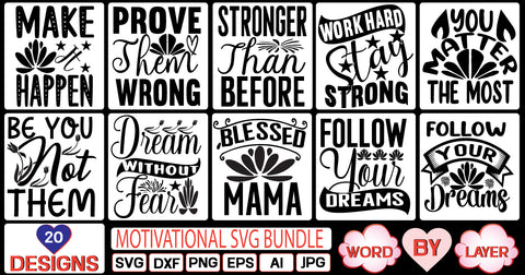 Motivational SVG Bundle SVG Cut File SVG Studio Innate 